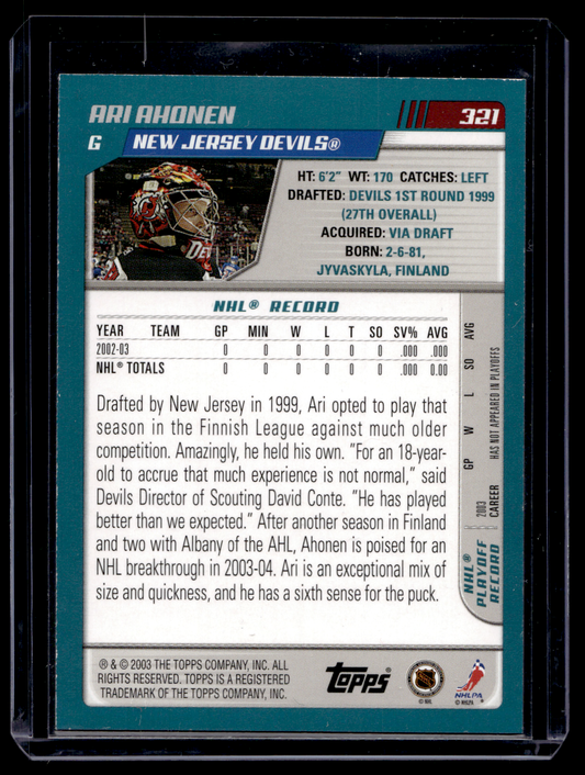 2003-04 Topps - Gold - Ari Ahonen #321 /50