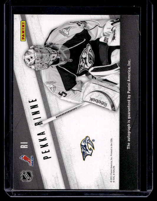 2010-11 Panini Zenith - Yours Truly Autographs - Pekka Rinne #RI
