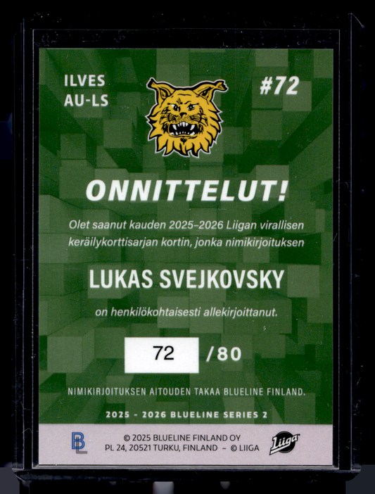 2025-26 Blueline Signature Silver - Lukas Svejkovsky #AU-LS /80