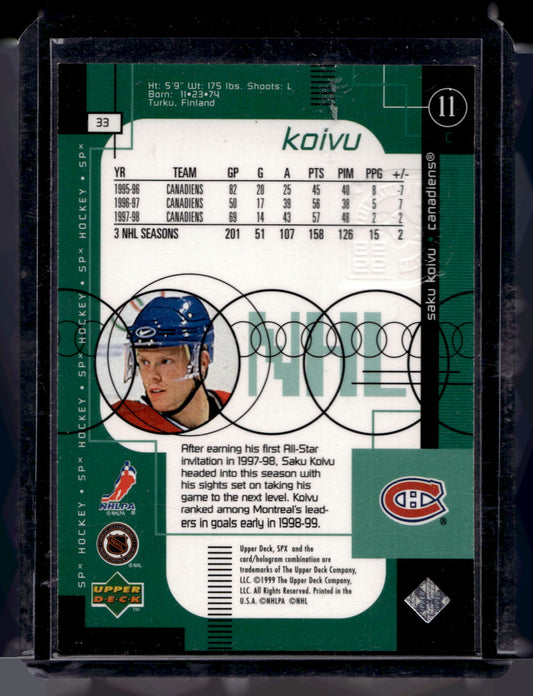 1998-99 Upper Deck SPx Top Prospects - Radiance - Saku Koivu #33 /100