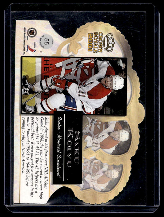 2000-01 Pacific Crown Royale - Ice Blue - Saku Koivu #55 /75