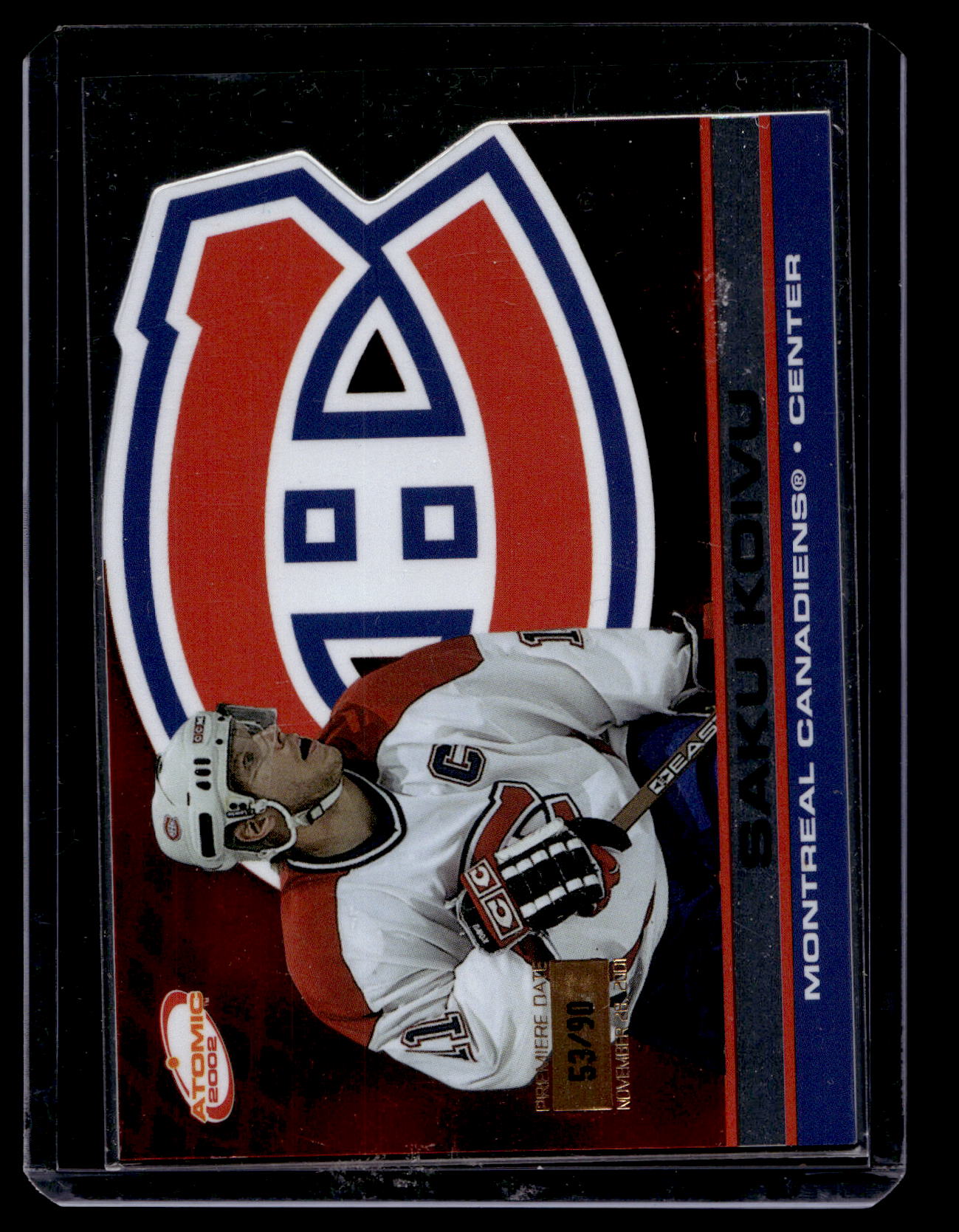2001-02 Pacific Atomic - Premiere Date - Saku Koivu #51 /90