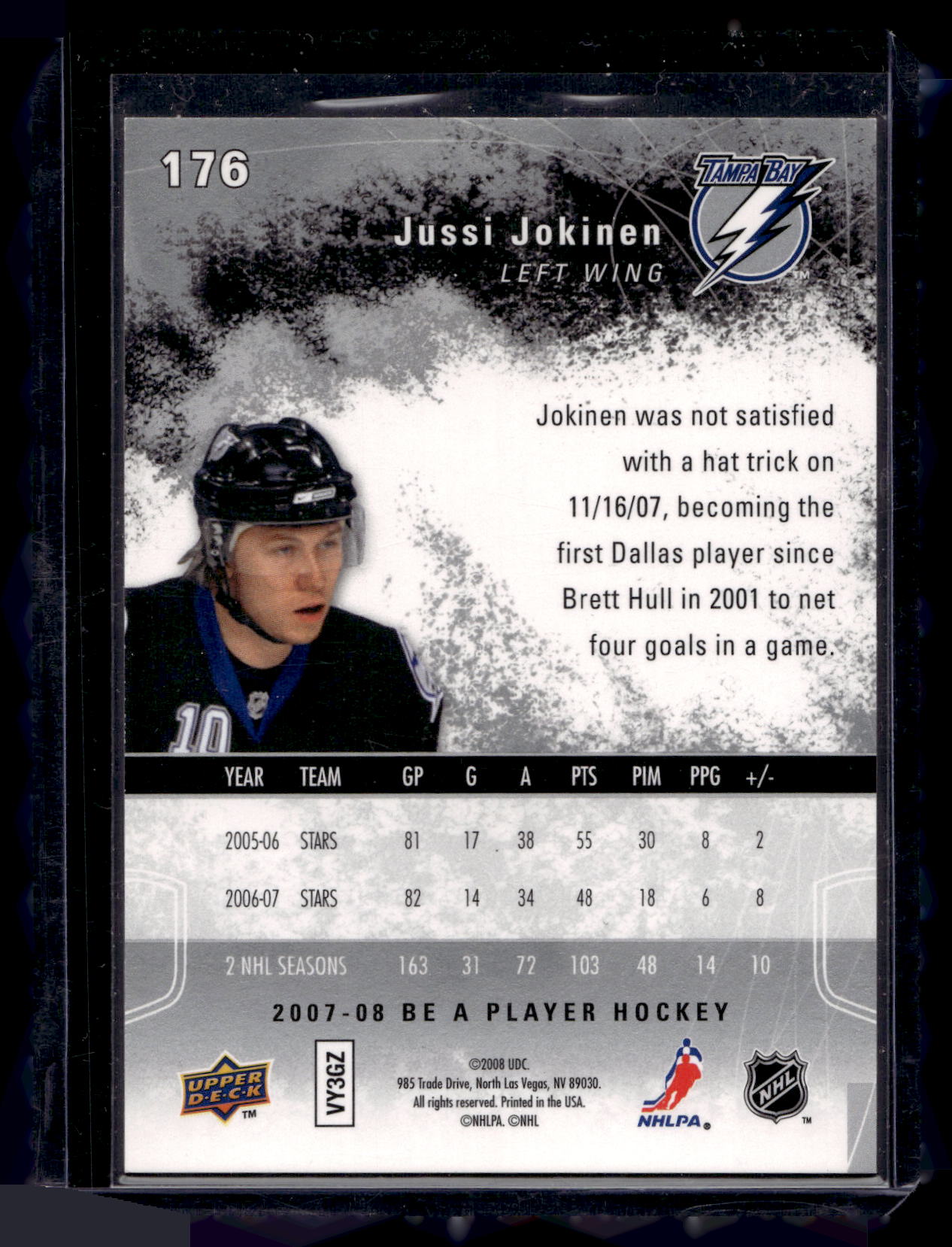 2007-08 Upper Deck Be a Player - Platinum Player's Club - Jussi Jokinen #176 /25