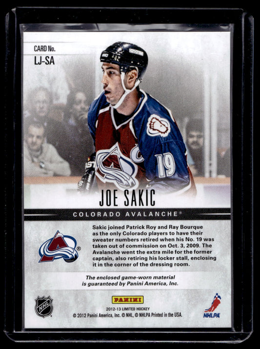 2012-13 Panini Limited - Limited Jerseys Joe Sakic #LJ-SA /99