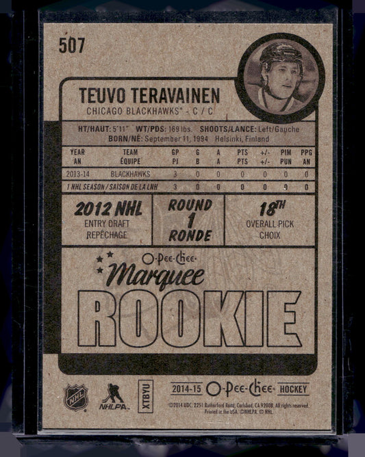 2014-15 O-Pee-Chee - Marquee Rookie - Teuvo Teravainen #507 RC