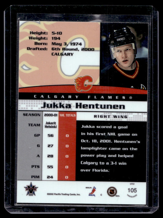 2001-02 Pacific Vanguard - Rookie - Jukka Hentunen #105 /404 RC