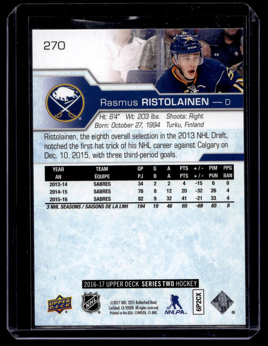 2016-17 Upper Deck - UD Midnight - Rasmus Ristolainen #270 /25