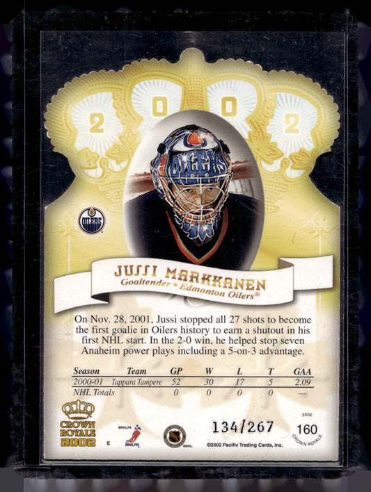 2001-02 Pacific Crown Royale - Jussi Markkanen #160 /267 RC