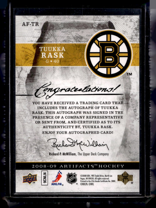2008-09 Upper Deck Artifacts - Autofacts Tuukka Rask #AF-TR
