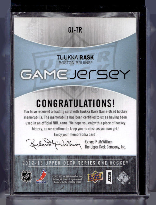 2012-13 Upper Deck - Game Jersey - Tuukka Rask #GJ-TR