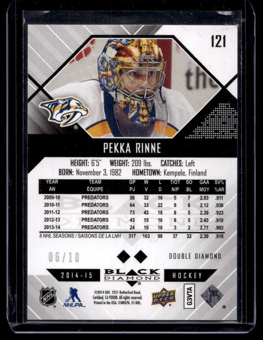 2014-15 Upper Deck Black Diamond - Emerald - Pekka Rinne #121 /10