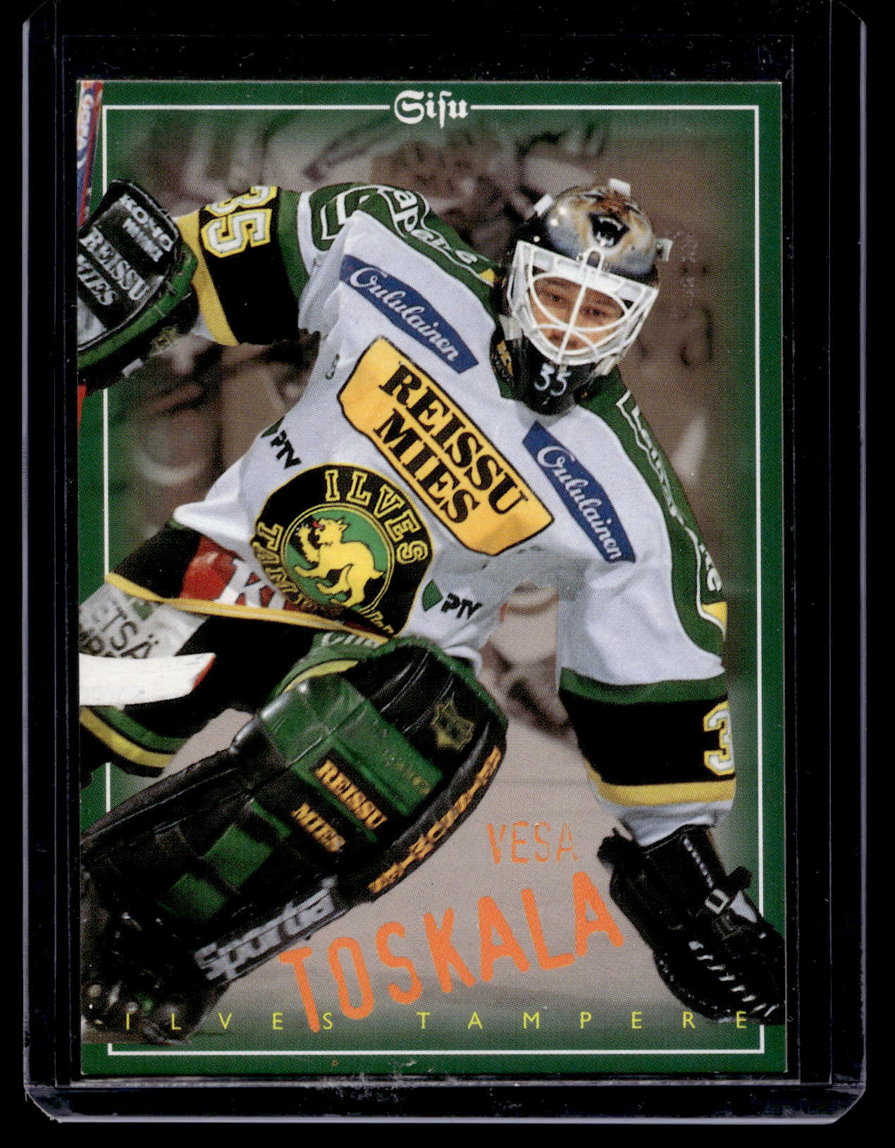 1996 97 Sisu Redline Promo Vesa Toskala Mikander Sports Cards 1996-97-sisu-redline-promo-vesa-toskala-mikander-sports-cards