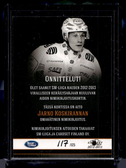 2012-13 Cardset Signature - Jarno Koskiranta /125