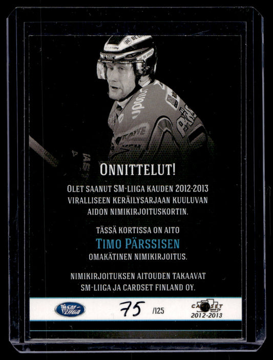 2012-13 Cardset Signature - Timo Parssinen /125