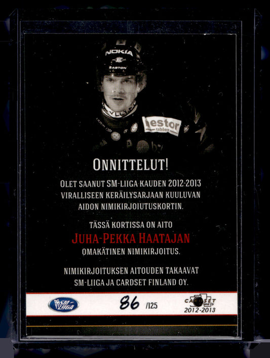 2012-13 Cardset Signature - Juha-Pekka Haataja /125
