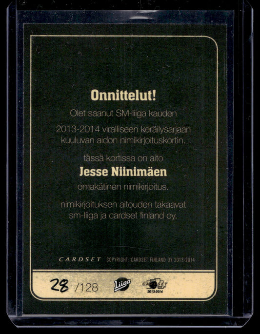 2013-14 Cardset Signature - Jesse Niinimäki /128