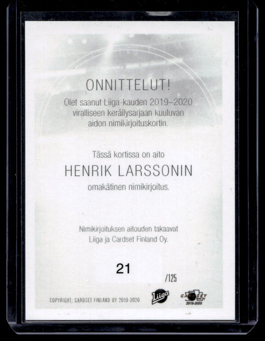 2019-20 Cardset Signature - Henrik Larsson /125
