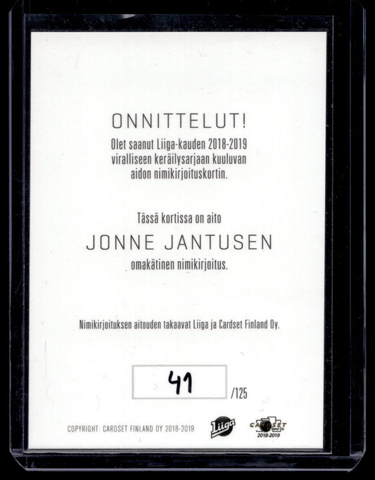 2018-19 Cardset Signature Platinum Edition - Jonne Jantunen /125