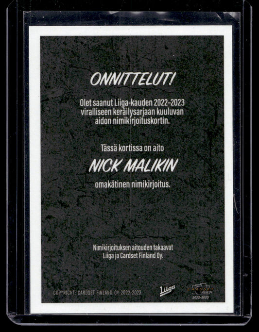 2022-23 Cardset Signature - Nick Malik /100