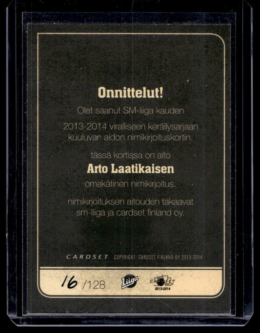 2013-14 Cardset Signature - Arto Laatikainen /128