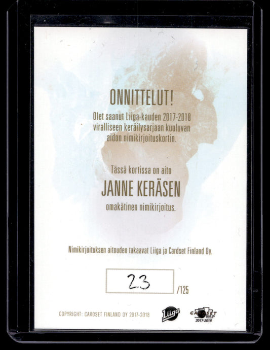 2017-18 Cardset Signature - Janne Keranen /125
