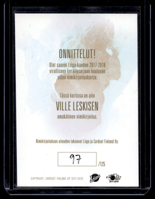 2017-18 Cardset Signature - Ville Leskinen /125