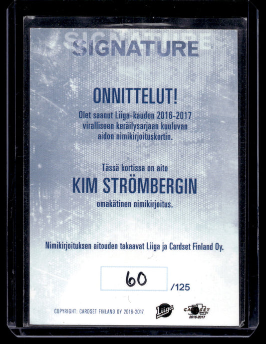 2016-17 Cardset Signature - Kim Stromberg /125