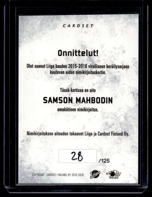 2015-16 Cardset Signature - Samson Mahbod /125