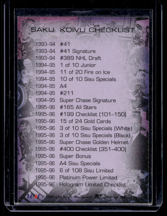 1996-97 Sisu Golden Retro Dark Blue - Saku Koivu