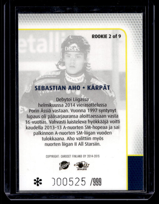 2014-15 Cardset Rookie - Sebastian Aho /999