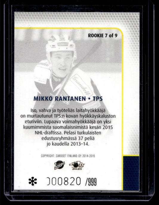 2014-15 Cardset Rookie - Mikko Rantanen /999