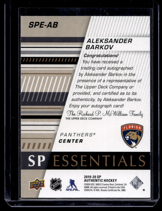 2019-20 Upper Deck SP Authentic - SP Essentials - Aleksander Barkov #SPE-AB /99