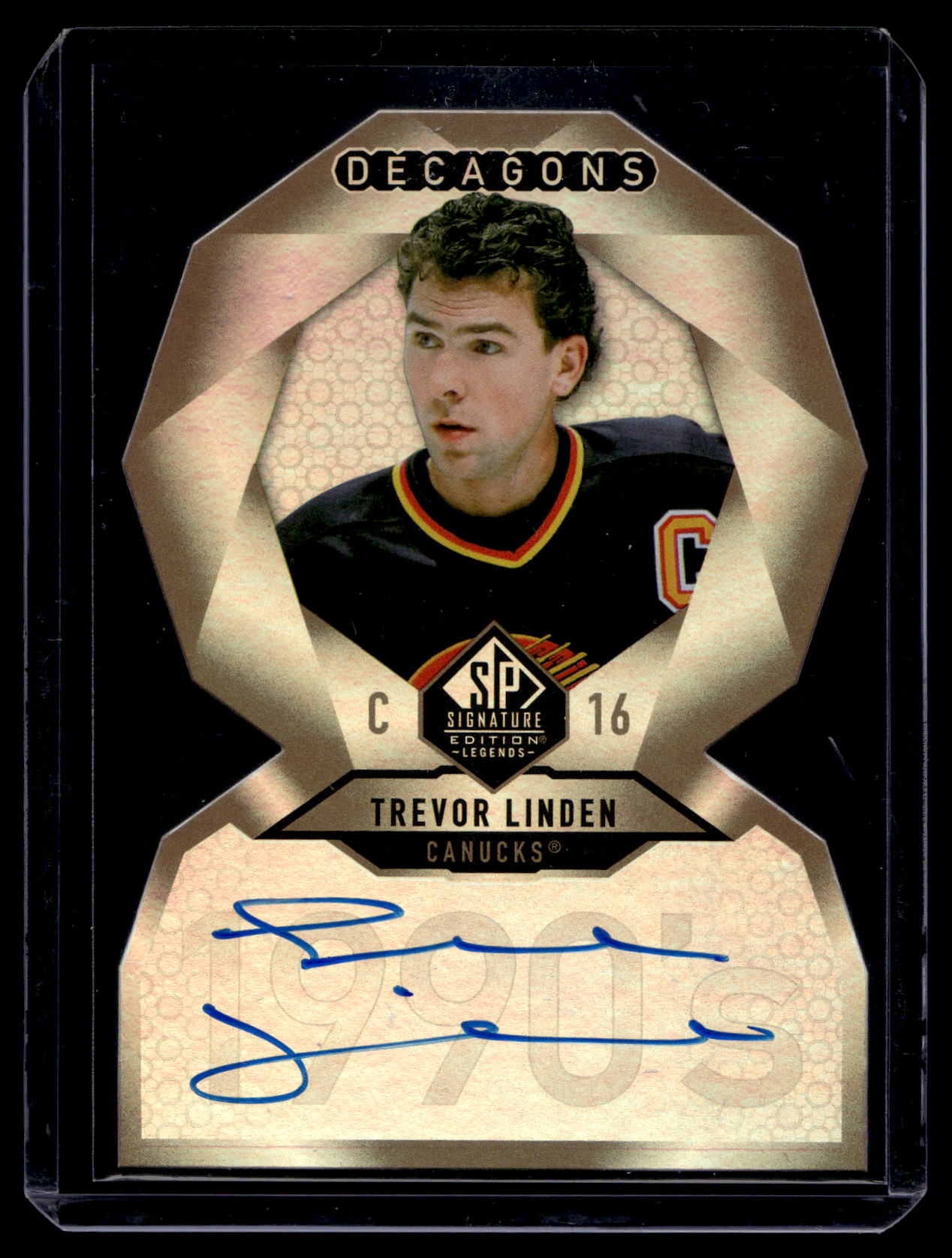 2020-21 Upper Deck SP Signature Edition Legends - Decagons Gold Autographs - Trevor Linden #DC-64