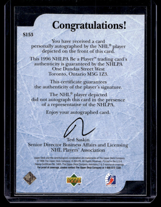 1995-96 Upper Deck Be a Player - Die-Cut Autographs - Mike Modano #S153