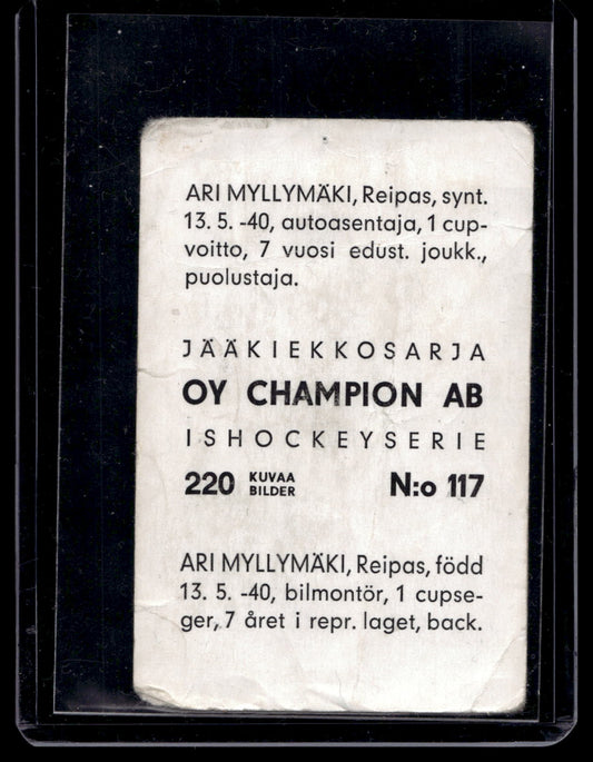 1966 Champion Jääkiekkosarja - Ari Myllymaki #117