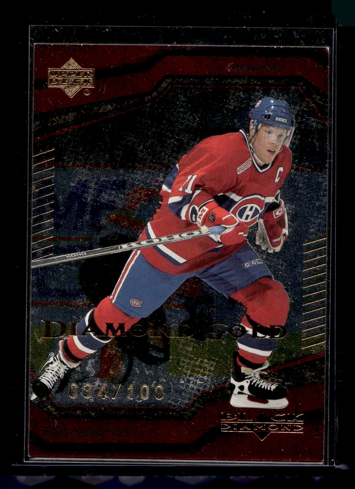 2000-01 Upper Deck Black Diamond - Diamond Gold - Saku Koivu #31 /100