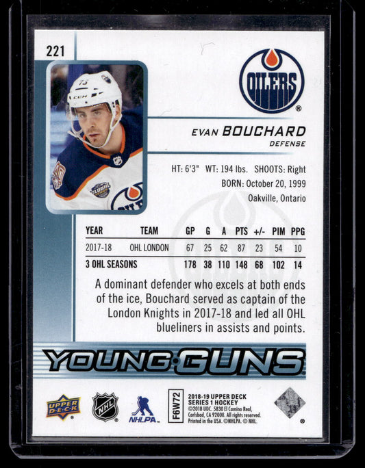 2018-19 Upper Deck Young Guns - Evan Bouchard #221 RC