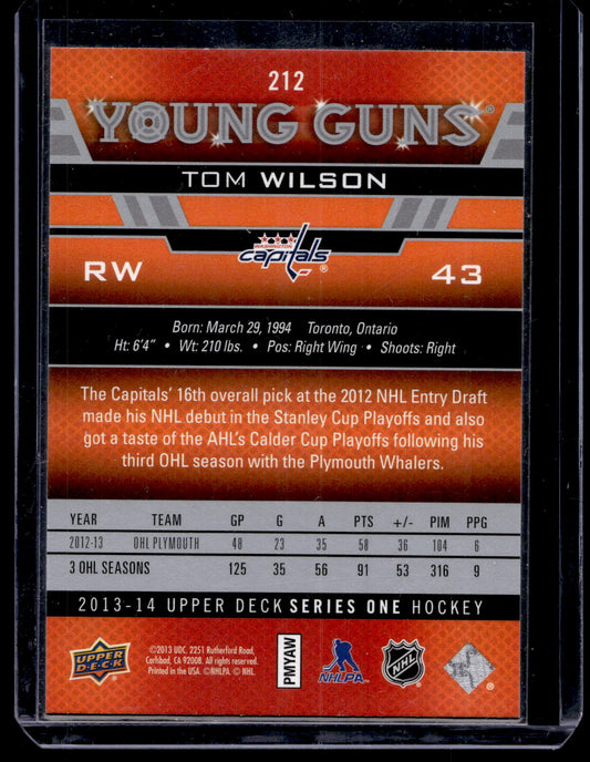 2013-14 Upper Deck Young Guns - Tom Wilson #212 RC