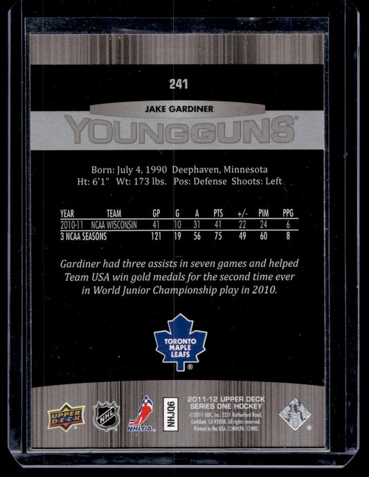 2011-12 Upper Deck Young Guns - Jake Gardiner #241 RC
