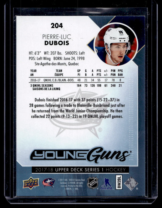 2017-18 Upper Deck Young Guns - Pierre-Luc Dubois #204 RC