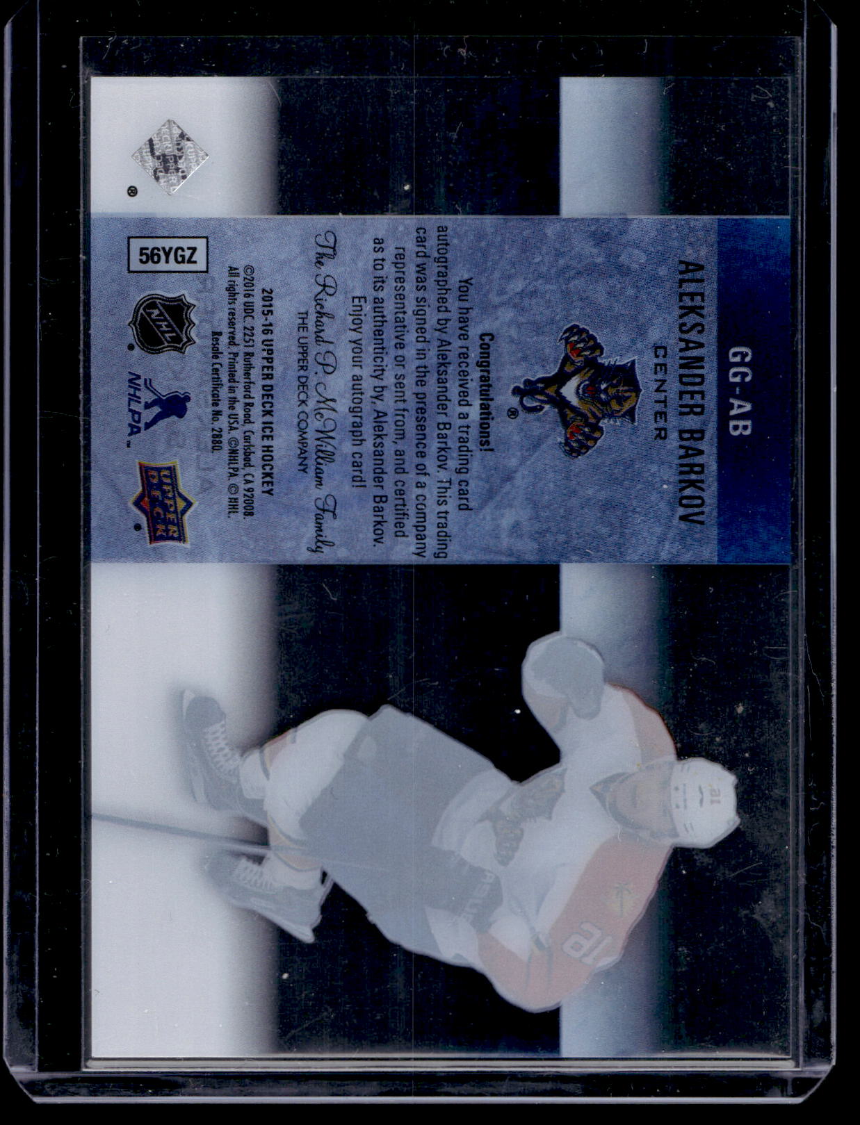 2015-16 Upper Deck Ice - Glacial Graphs - Aleksander Barkov #GG-AB
