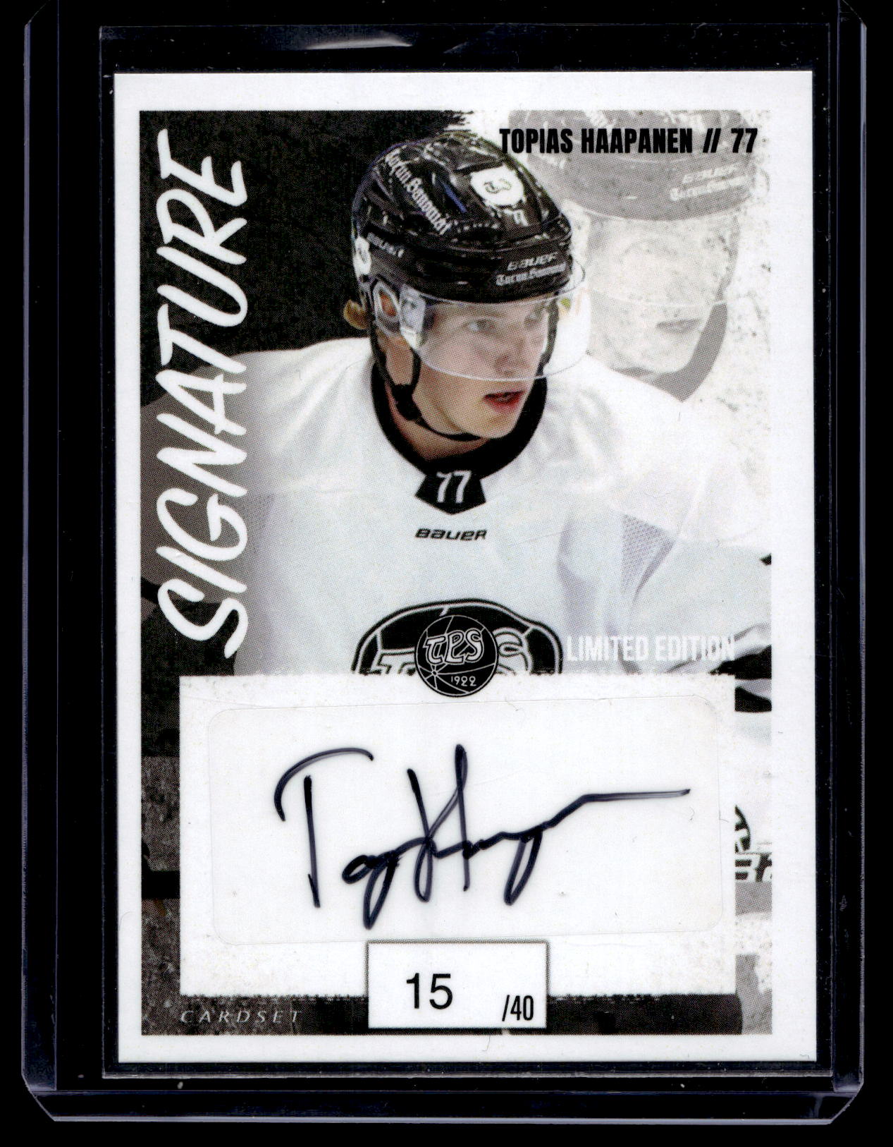 2022-23 Cardset Signature Limited Edition - Topias Haapanen /40