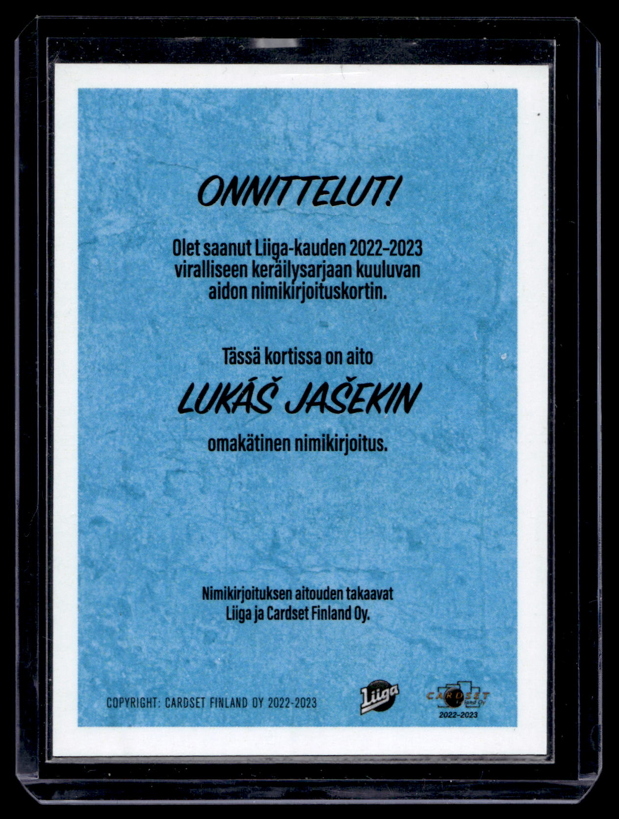 2022-23 Cardset Signature Limited Edition - Lukáš Jašek /40