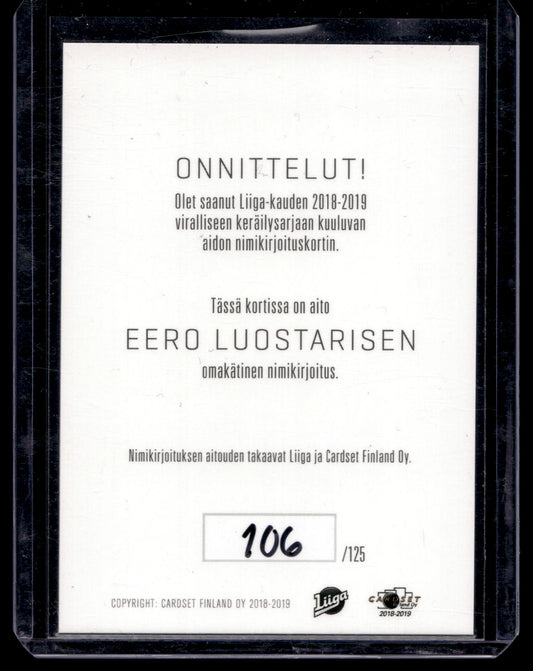 2018-19 Cardset Signature Platinum Edition - Eero Luostarinen /125