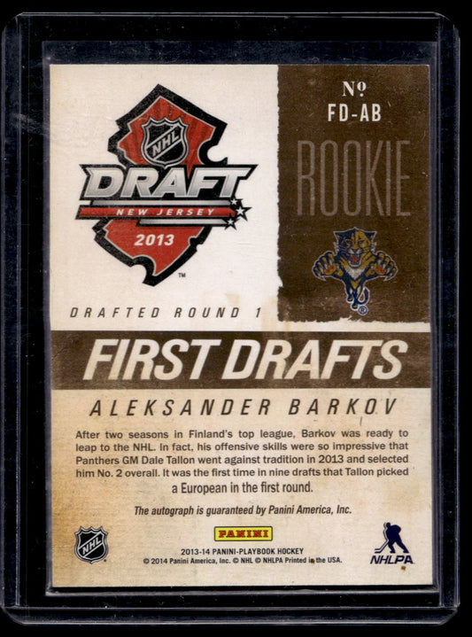 2013-14 Panini Playbook - First Drafts Signatures - Aleksander Barkov #FD-AB RY