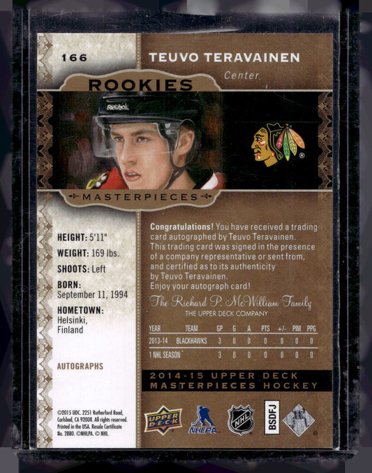 2014-15 Upper Deck Masterpieces - Rookie Autographs - Teuvo Teravainen #166 RC