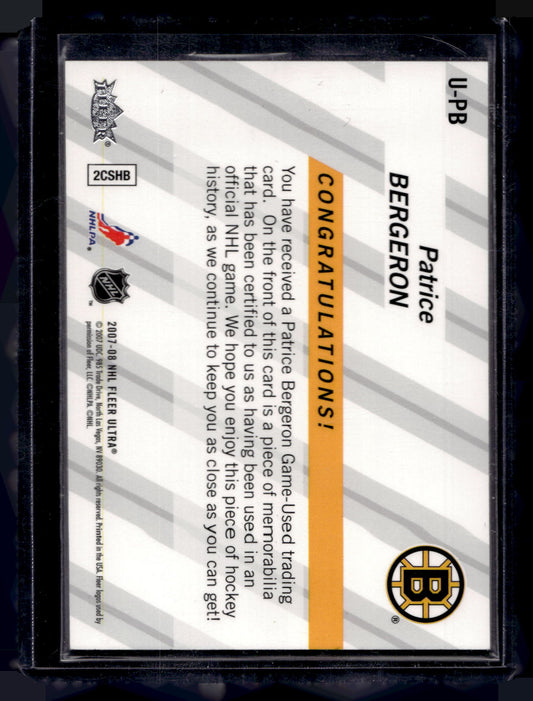 2007-08 Fleer Ultra - Ultra Uniformity - Patrice Bergeron #U-PB