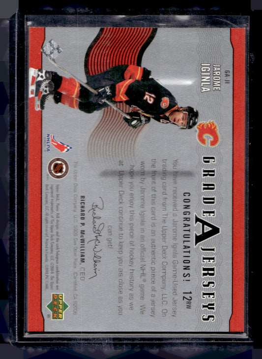 2003-04 Upper Deck Honor Roll - Grade A Jerseys - Jarome Iginla #GA-JI