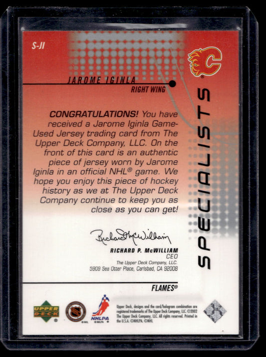 2002-03 Upper Deck - Specialists - Jarome Iginla #S-JI