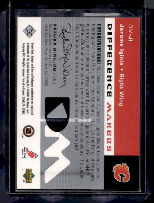 2002-03 Upper Deck - Difference Makers Jerseys - Jarome Iginla #DM-JI